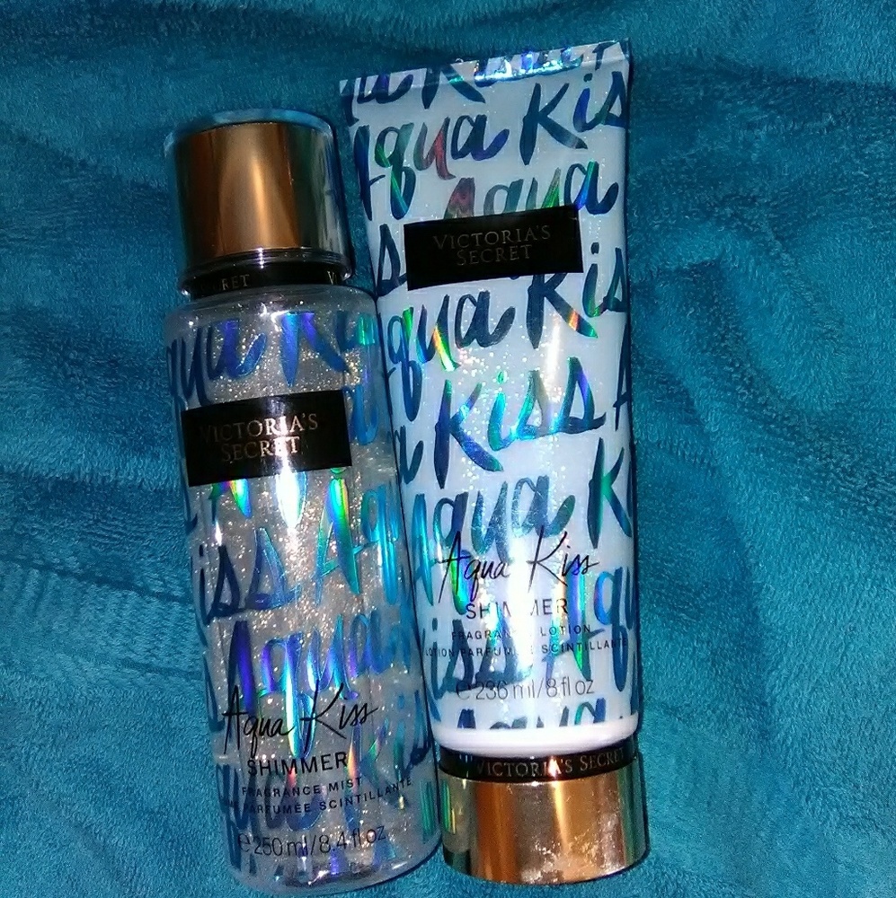 VS Aqua Kiss shimmer body spray and lotion